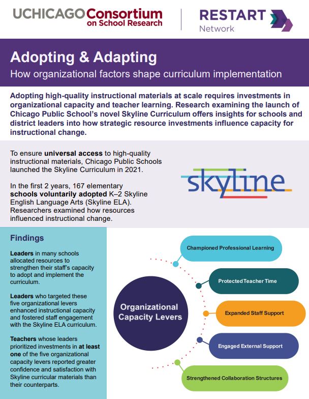 Screenshot of Chicago Skyline Early Literacy study team infographic